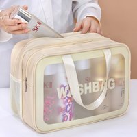 Trousse de maquillage avec compartiment séparé pour produits secs et humides, trousse de toilette portable, accessoires de voyage, sac de rangement de grande capacité, accessoires pour la salle de