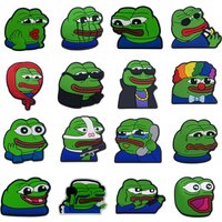 sad frog series green PVC shoe Charms Slippers Buckle combination Fit Wristbands accessories Decoration Bands gift unisex party