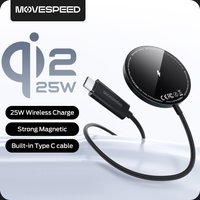 MOVESPEED W010 Qi2 25W Fast Wireless Charger For iPhone 17 16 15 14 13 12 Pro Max Magnetic Wireless Charging Pad Phone Charger