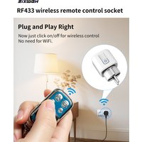 RF433 Smart Plug EU FR Wireless Socket Remote for Lamp Fan TV, Universal 4 Buttons Clone Duplicator Garage Door Opener Remote