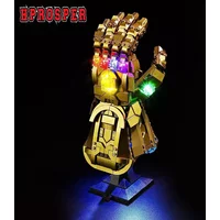 Hprosper 5V LED Light for 76191 Marvel Infinity Gauntlet Decorative Lamp With Battery Box (Not Include Lego Building Blocks)