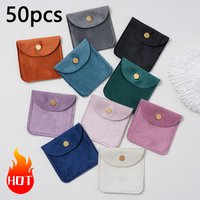 50pcs Velvet Gift Bag Jewelry Packaging Bag Jewelry Presents Pouches Wedding Birthday Favor Candy Bags Earrings Bracelet Storage