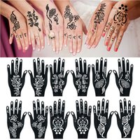 6pcs henna skeleton tattoo template, temporary tattoo stencil, airbrush painted tattoo juice tattoo sticker