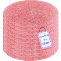 10-Pack Pink Disposable Rotating Mop Replacement Pads, Suitable for Bissell Spinwave 20393, 20399, 3897A, 23157, 23159, 2124, 3712, 2037, 2039A and Other Hard Floor Steam and Scrub Mops