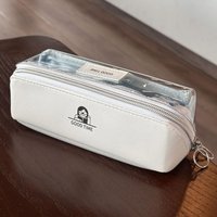 Student Transparent Pencil Case, Clear Window Stationery Organizer for School Supplies