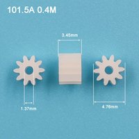 101.5A 0.4M POM Plastic Gear 10 Teeth Width 3.5mm Hole 1.4mm DIY Toy Model 10Z Pinion Motor Parts