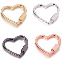 Hot Heart Shaped Opening Buckle Metal Spring Gate Ring Keychain Dog Chain Connection Buckles Bag Lanyard Clip Hook DIY Accessory