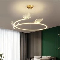 Butterfly Circle Chandelier, Modern Simple Atmosphere Light Luxury Living Room Bedroom Creative Personalized Lamp