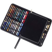 48 Fountain Pen Case PU Leather, Rollerball Pen Display Holder Bag, Handmade, Pouch Large Capacity for Collection,Gift for man