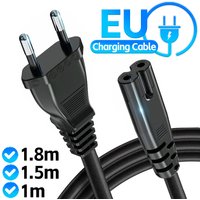 1m/1.5m/1.8m European 2 Pin To C7 Power Cord EU Plug 2-Prong AC Supply Cable Plug Power Cord for PS4 PS5 Xbox Computer Laptop TV