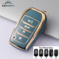 2 3 4 Buttons TPU Car Key Case Cover for Toyota Land Cruiser 200 300 Fortuner Camry Prado Crown TLK 200 Yaris Cross Hilux Innova