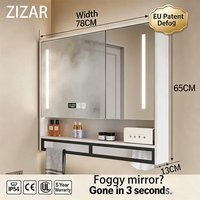 Anti-Fog Smart Bathroom Mirror Cabinets Intelligent Illuminate Mirror For Bathroom Touch Screen Dimmable Bathroom Led Light