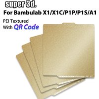 QR Code Textured PEI Bed For Bambu Lab Build Plate X1/X1C/P1P/P1S Double Side PEI Spring Steel Sheet For Bambulab A1 Accessories