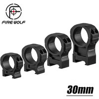 FIRE WOLF 2PCS Hunting Rifles Scope Mount Ring for Dia 30mm Tube Scopes Picatinny Rail Optical Mount 7075 Aluminum