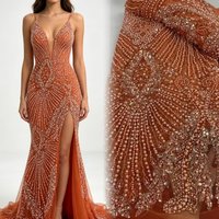 Latest Hot Sale New High-End Luxury French Embroidery Beaded Lace Fabric African Nigerian With Sequins Fabric For Wedding Sewing