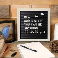 Simple 10x10 Inch Wooden Letter Message Board DlY Felt Letter Board Changeable Symbols Blackboard Home Decorations
