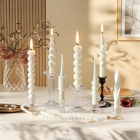 3D Twisted Spiral Long Stick Silicone Candle Mold Geometric Taper Candle Making Supplies for Home Decor