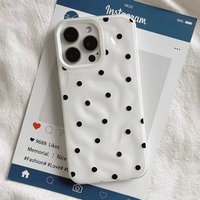 3D Simple Solid Color Polka Dot Phone Case for iPhone 17 Pro Max 16 15 Plus 14 13 12 11 Shockproof Anti-fall Protective Cover