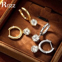 Rrjzz 6.5mm Solitaire Moissanite Diamond Drop Earrings Hypoallergenic Dainty Dangle Hoop Earrings for Women 1CT Jewelry Gifts