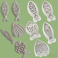 5Pcs Creative Fish Series Earrings Polymer Clay Cutter Cartoon Pottery Mold DIY Jewelry Pendant Shape Pressed Clay Tools