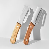 2PC Set Stainless Steel Vegetable Peeler with Wooden Handle Kitchen Tool for Peeling And Slicing Fruits And Vegetables