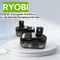 RYOBI Original Upgrade 18V 6Ah 8Ah Rechargeable Lithium Battery - High-Capacity Long Runtime Compatible with All Series Tools.