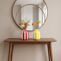 Nordic Style Ceramic Vase Candy Color Decorative Vase Stripes Vase Minimalism Flower-Wrapping Vases Restaurant Centerpiece