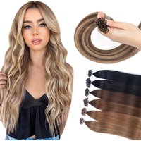 K Tip Hair Extensions Human Hair Keratin Hot Fusion Hair Extension Natural Straight Italy Keratin Machine Remy 12-22inch K tip