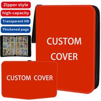 400/900pcs Cover Custom Card Binder Book Folder 4/9 Card Slots Cards Holder Double Pocket Zipper Card Album Collector