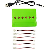 6 Port USB LiPo Balance Charger W PH2 0 Charging Cable Wire for WLtoys V911 F929 F939 RC Drone 3.7V Battery Auto Cutoff