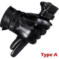 AliExpress WRELS 1 Pair High Quality Full Finger Black Riding Gloves Men PU Leather Glove Winter Warm Touch Screen Gloves