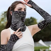AliExpress NONE 2PCS Sunscreen Set Breathable Cooling Arm Cover and Neck Scarf Cycling and Outdoor Special Ice Sleeve Hoodie