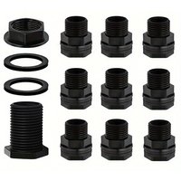 10 Pcs Garden Hose Thread Water tank partition connector, rain bucket Aquarium 3/4'' 1/2'' American standard double thread