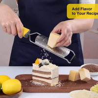 304 Stainless Steel Tube Handle Cheese Grater Portable Lemon Grater Shredder Kitchen Tool Cheese Grater Kitchen Butter Slicer