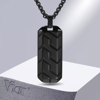 Vnox-Colliers de la présidence à motif cool pour hommes et garçons, acier inoxydable, pendentif à barre géométrique, collier punk, cadeaux pour lui