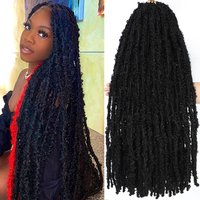 Butterfly Locs Crochet Hair 18 24 36 inch Distressed Crochet Braids Faux Locs Synthetic Braiding Hair Extensions 12strands/pack