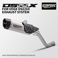 Slip On For VOGE DS525X DS 525X 2023 2024 Motorcycle Exhaust System Escape Middle Link Pipe Connecting 51mm Muffler