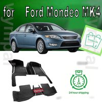 Car Floor Mats For Ford Mondeo MK4 2007 2008 2009 2010 2011 2012 2013 Auto Luxury Leather Men Women Car Mats Full Coverage