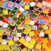 100g DIY Ceramic Mosaic Tiles Glass Mirror Handmade Ornaments Tiles Wall Crafts Colorful Crystal for Decorative Materials arte