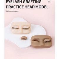 ANNAFRIS Eyelash portable Head Mannequin With Removable Replacement Eyelids Practice Eyelash Mini Flat Model Head