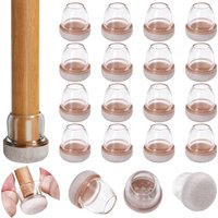 16PCS Small Silicone Chair Leg Protectors with Felt Chair Leg Caps 360° Bottom Wrapped Thickening Hardwood Floors No Scratches