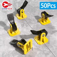 50 pièces système de nivellement de carrelage Clips niveleur Kit de réglage ensemble pour la pose de carrelage fixation outils de Construction de mur en céramique plat