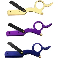 Professional Single Ring Barber Single Edge Shave Razor Vintage Classic Edge Razor with Easy Blades Replacement for Barber Salon
