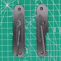 1 Pair Custom Made Hand Made Carbon Fiber Handle Scales With Cut-Out for 91mm Victorinox Swiss Army Knife