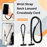 Multi-functional Phone Neck Long Lanyard for iPhone Universal Adjustable Wrist Short Cord Self-lock Anti-lost Phone Charm Strap