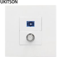 AliExpress SC UPC Optical Fiber Wall Socket With Digital TV F Head DTV Television Plug White Faceplate Face Panel For Network Connector