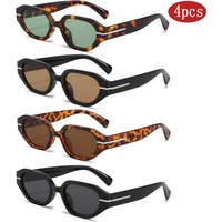 Camping 4 Sets Fashion Square Anti Light Glasses Women Men Cat Eye Sunglasses Luxury Colorful Unisex Outdoor Glasses UV400