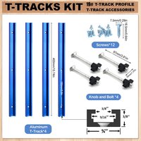 Woodworking 19# T-track Kit and Accessories Aluminum T-tracks Slot Miter Track for Router Table Workbench DIY Crosscut Sled Tool