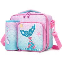 Girls Lunch Bag Mermaids and Alpacas Cute Polyester Lunch Bag for Picnic Outing School Best Gift for Girls