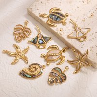 2pcs Stainless Steel Color Shell Turtle Manta Stew Pendant Accessories Charm DIY Necklace Bracelet Jewelry Manufacturing Supplie